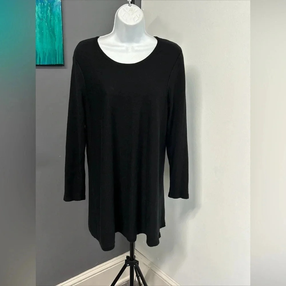 J. Jill‎ Women's Medium Silk Blend Tunic Top Long Sleeve Casual Minimalist